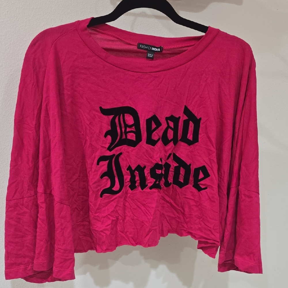 Fashion Nova Hot Pink Graphic Crop Top